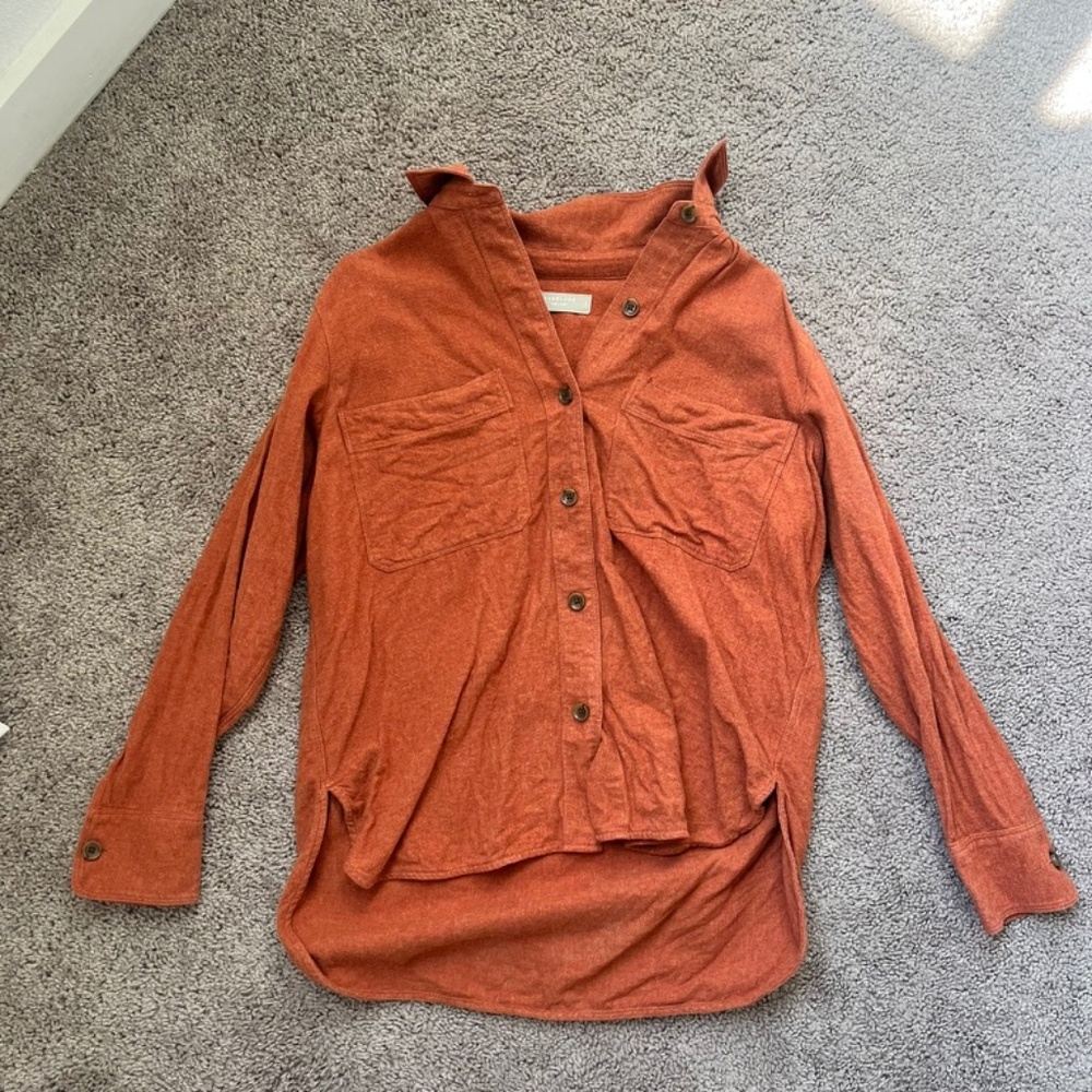 Everlane Organic Cotton Flannel Relaxed Shirt - Rust Orange